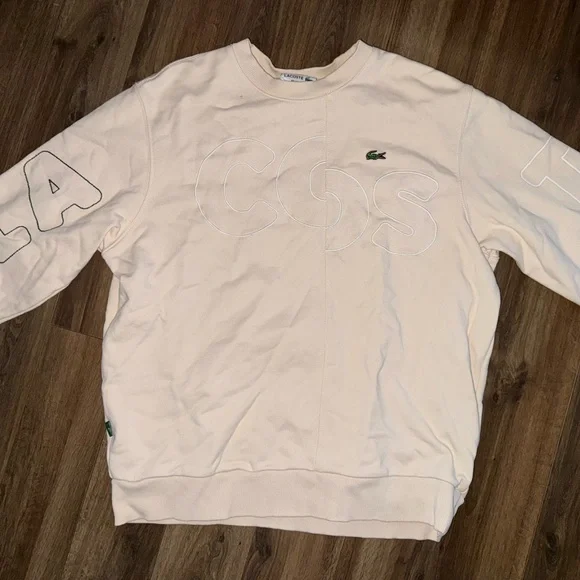 Lacoste Men's Light Cream Crewneck Sweater - Picture 1 of 5